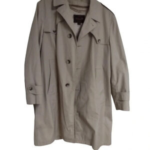 Vintage Botany500 Mens Plaid Wool Lined Mid Length Trench Coat Sz 40